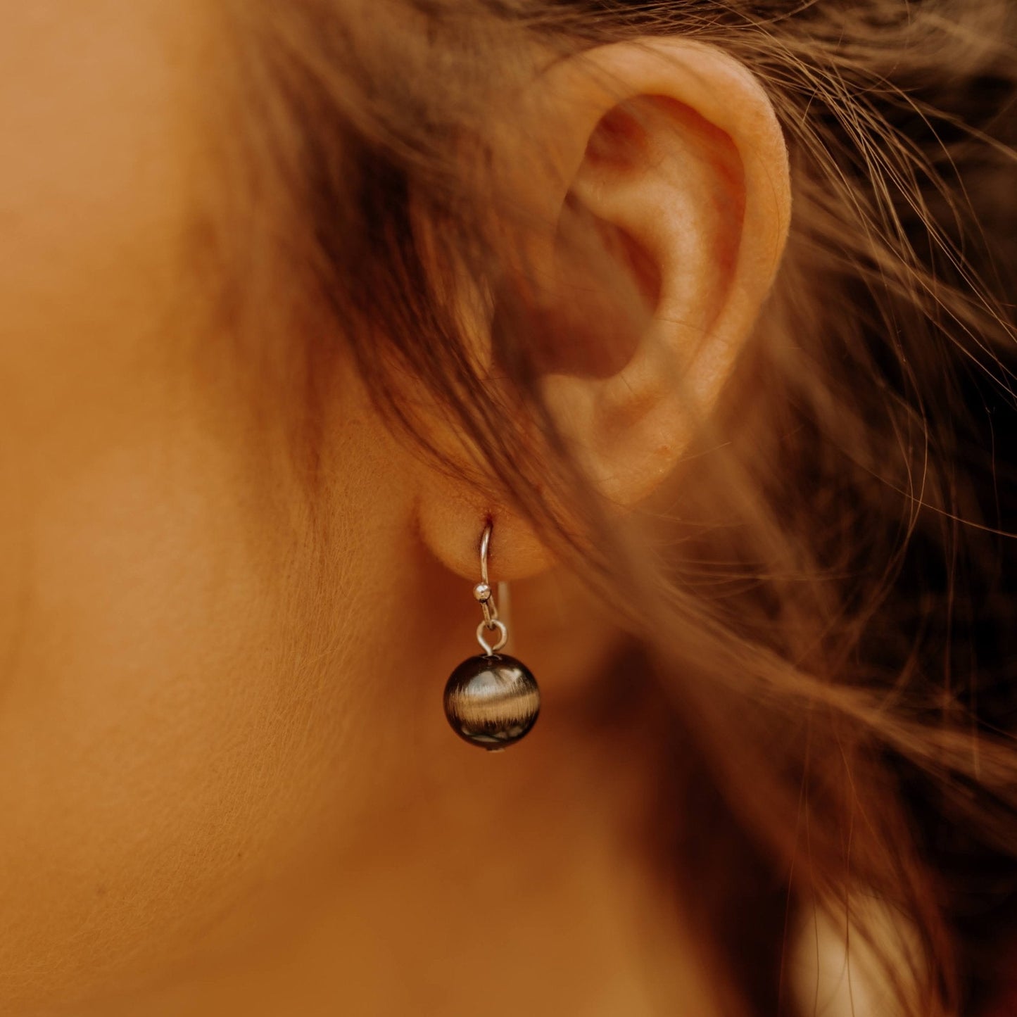 Small Silver Bead Earrings