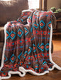 Southwest Horizon Sherpa Fleece Throw Blanket (54" × 68")