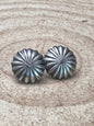 Sterling Silver Starburst Concho Earrings — 16 Gauge Western Statement