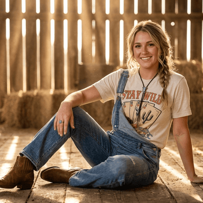 "Stay Wild" Western Graphic Tee — Pre-Shrunk 50/50 Blend Sublimation Western Statement