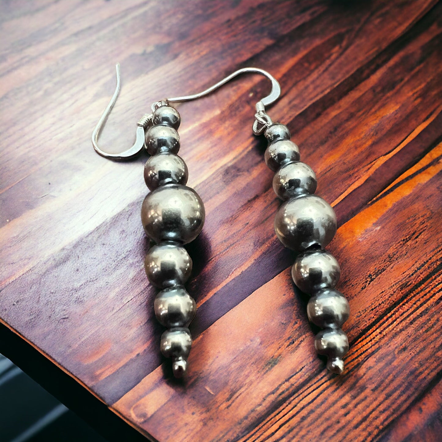 Sterling Pearl Drop Earrings — 1.5 inch drop (Made in USA, 4-5-6-8mm)