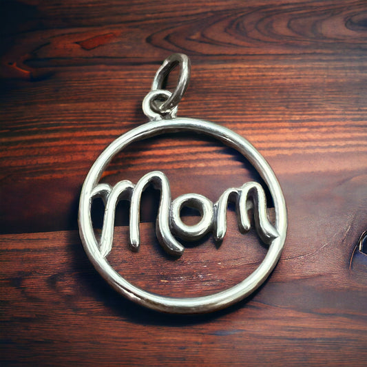 Sterling Silver Mom pendant/charm