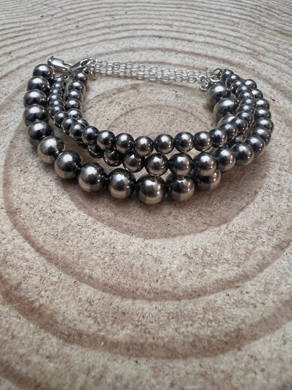 Sterling Pearl Bracelet — Available in 3mm, 4mm, 5mm, or 6mm