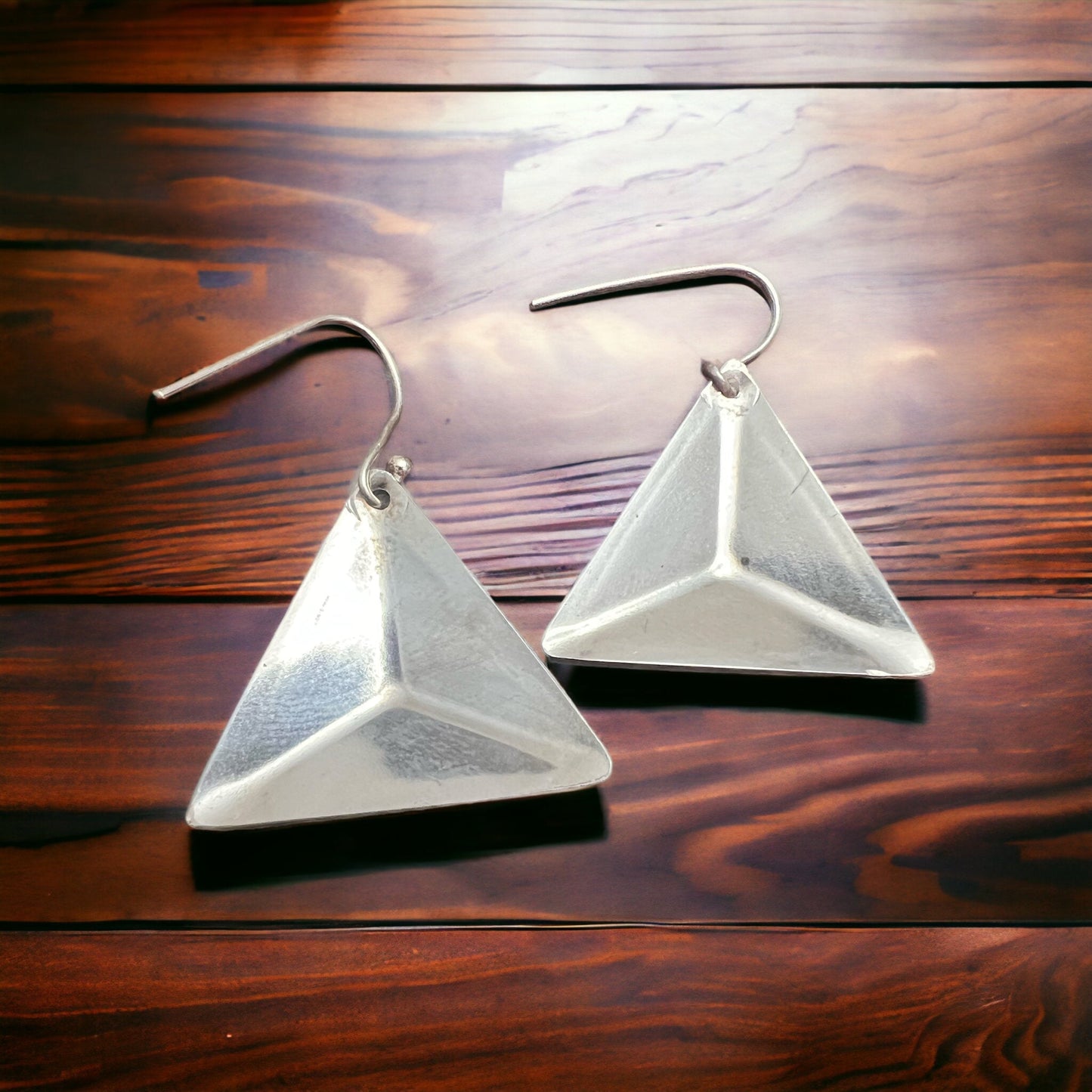 Sterling Triangle dangle earrings