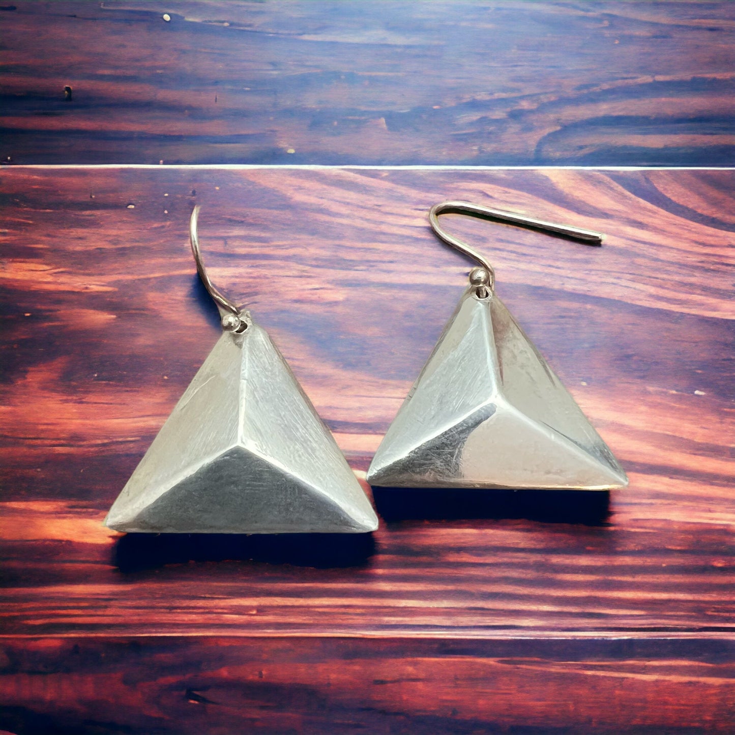 Sterling Triangle dangle earrings
