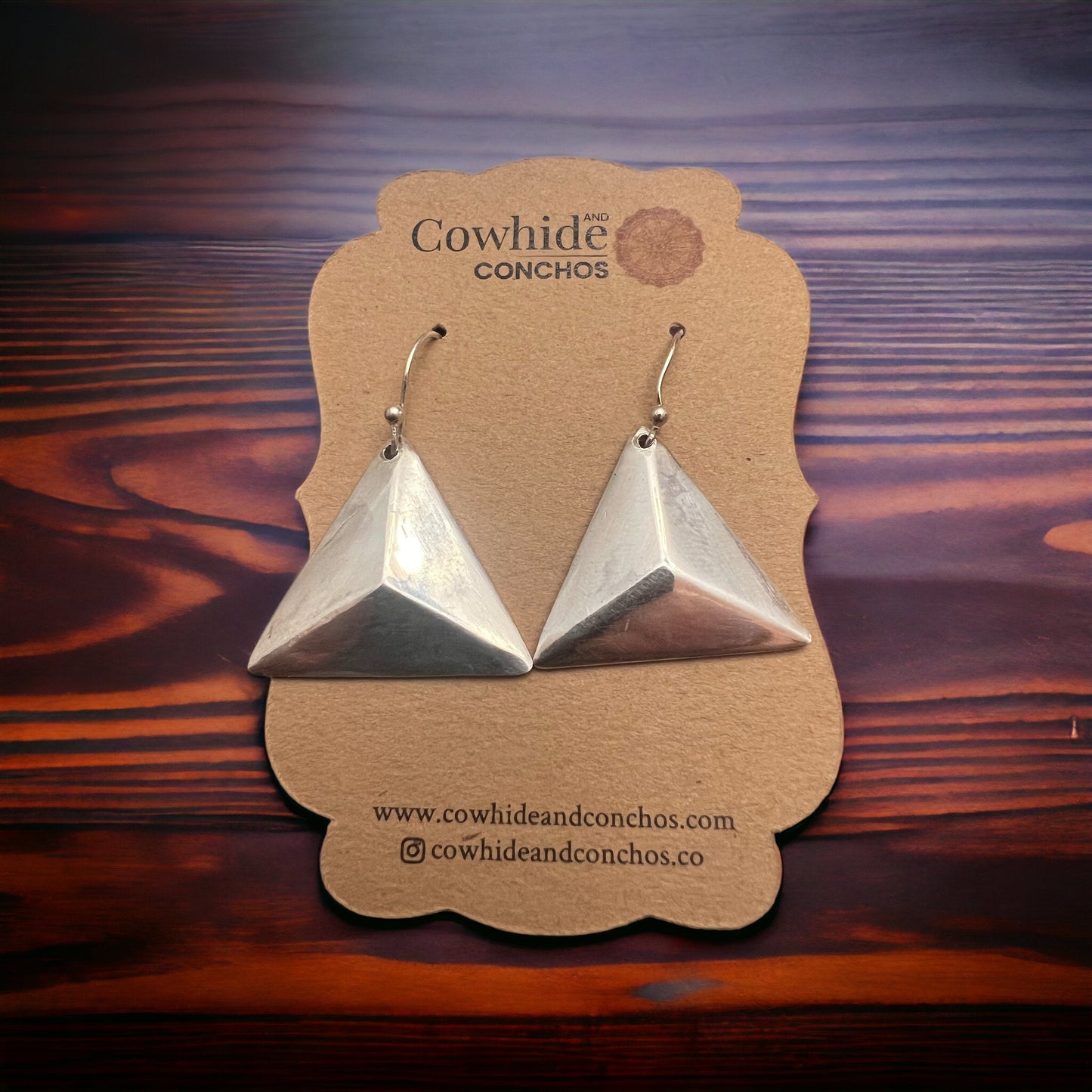 Sterling Triangle dangle earrings