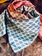 "Sunrise Paisley" Wild Rag — 36" Soft Coral, Orange & Aqua Blue Western Scarf