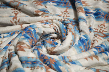 The Blues Southwestern Plush Sherpa Throw Blanket — 54" × 68"