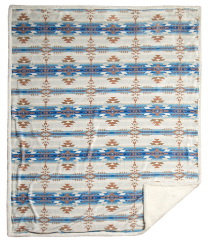 The Blues Southwestern Plush Sherpa Throw Blanket — 54" × 68"
