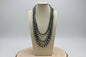Western Triple-Strand Burnished Faux Sterling Pearl Necklace — Long Layered Set (24", 28", 35")