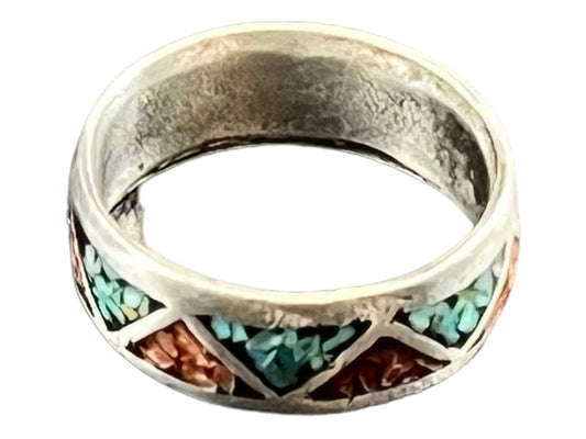 Turquoise ring - Turquoise inlay ring - size 6
