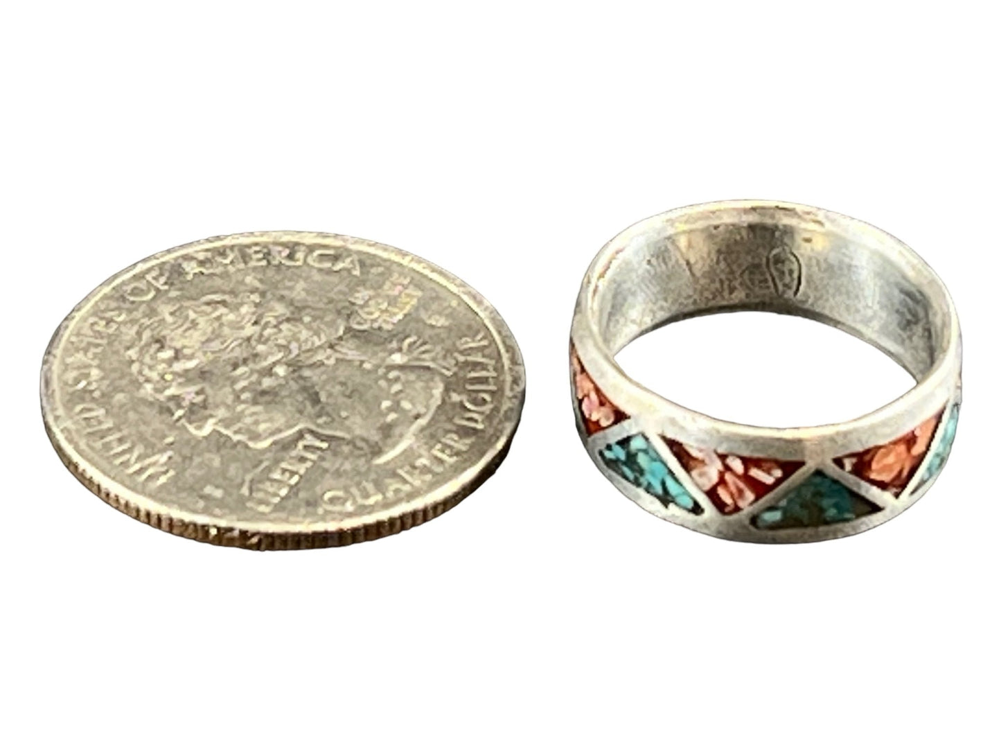 Turquoise ring - Turquoise inlay ring - size 6