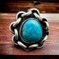 Turquoise & Sterling Silver Links Ring — Size 11