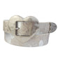 Vintage Heart Buckle Western Belt — Genuine Cow Hair Leather