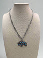 Western Buffalo Pendant Necklace with Faux Turquoise — 18 Inch with Extender