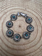 Western Concho & Faux Turquoise Magnetic Bracelet