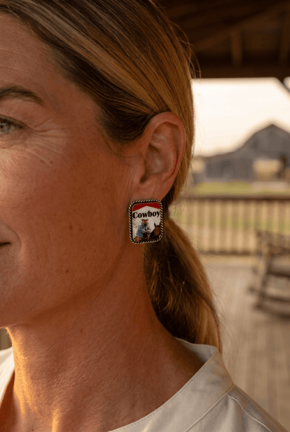 Western Cowboy Cigarette Fashion Earrings — Petite 1" Western Statement