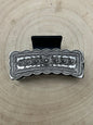 Western Faux Silver Claw Clip — Large 4.5" Polished Hair Statement