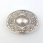 Western Floral Etched Belt Buckle — Premium Silver Plating with Intricate Floral Etching