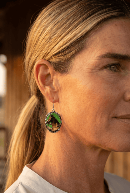 Western Framed Horse Fashion Earrings — Equestrian Statement (1½" x 1")