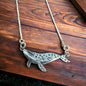 Sterling Silver Whale Festoon Necklace — Complete 18" Sterling Silver Festoon Box Chain Necklace