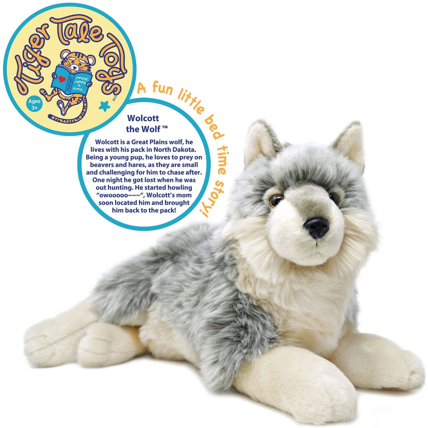 Whitaker the Wolf Pup 15" Plush — Wild Western Pack Story