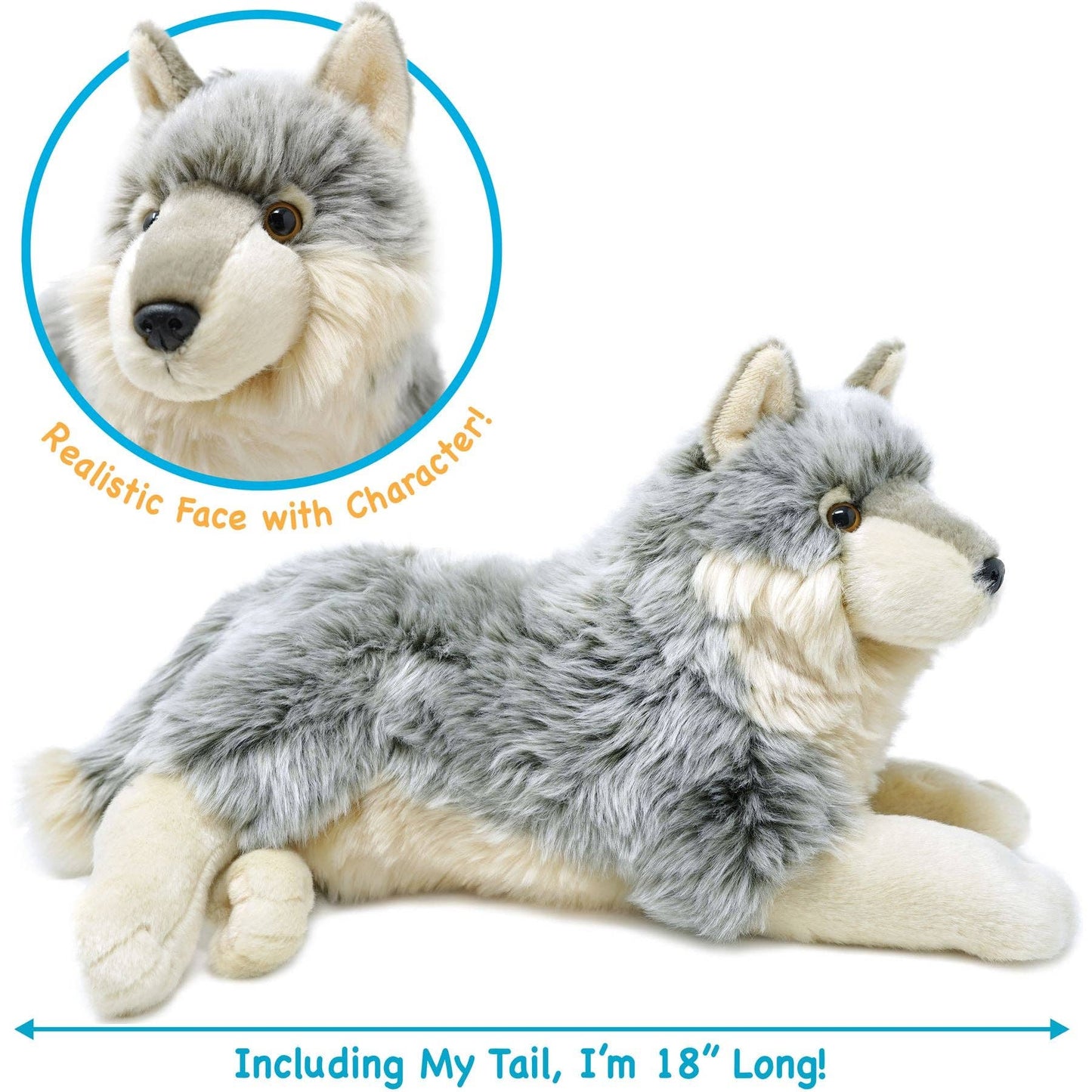 Whitaker the Wolf Pup 15" Plush — Wild Western Pack Story