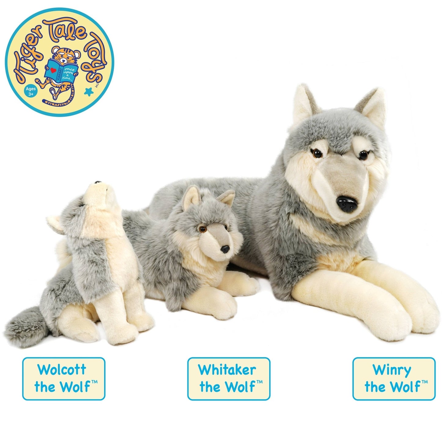 Whitaker the Wolf Pup 15" Plush — Wild Western Pack Story