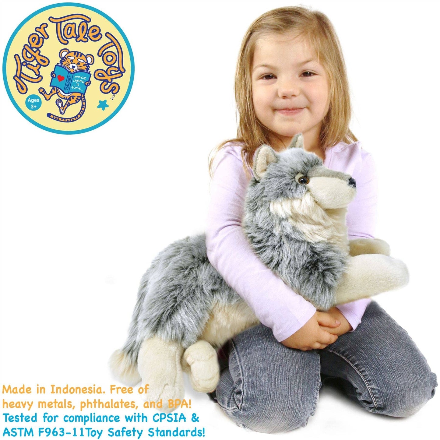 Whitaker the Wolf Pup 15" Plush — Wild Western Pack Story