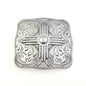 "Zia" Western Belt Buckle — Punchy Silver with Rope Edge, Etched Details & Southwestern Zia Overlay
